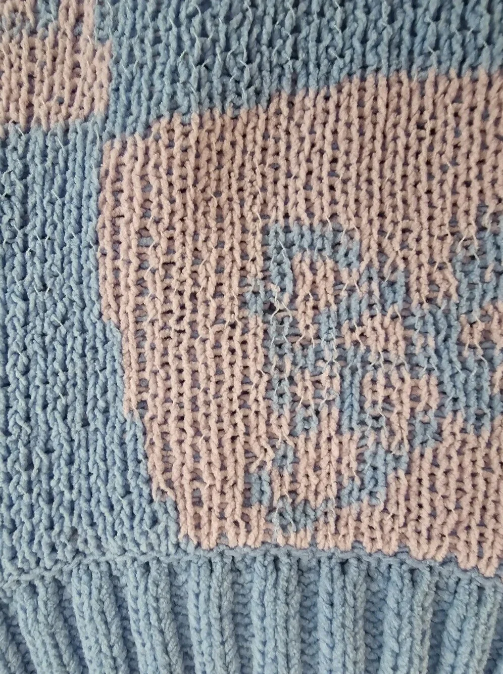 SO Pastel Blue & Pink Knit Top